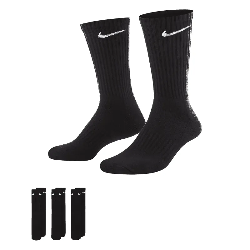 Nike Everyday Cushioned Training Crew Socks (3 Pairs) - Black sold by Nike