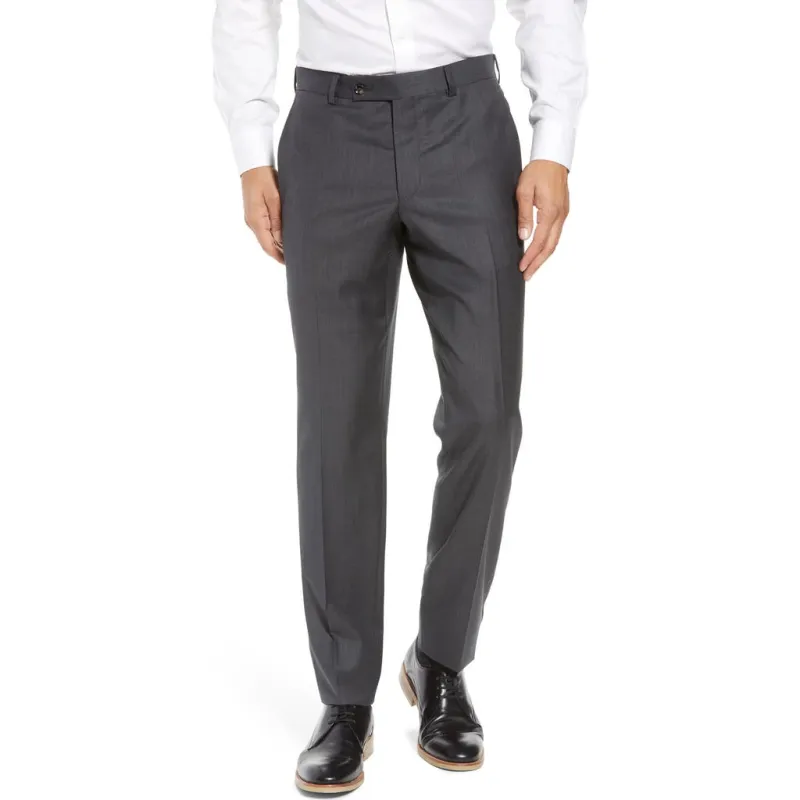 Ted Baker London Jefferson Flat Front Wool Dress Pants in Mid Grey at Nordstrom, Size 33 X Unhemmed sold by Nordstrom