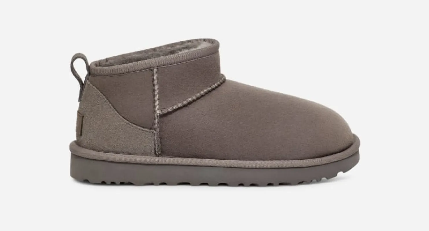 UGG® Women's Classic Ultra Mini Sheepskin Classic Boots in Black, Size 12 sold by UGG