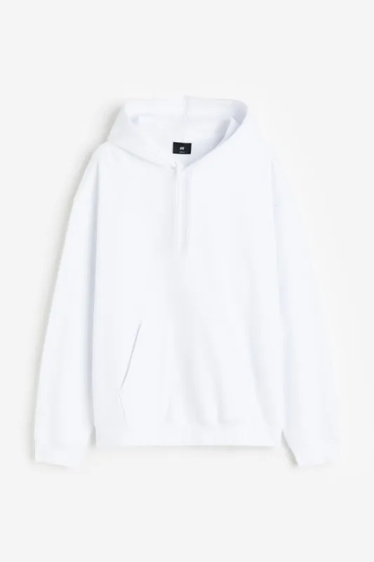 H & M - Loose Fit Hoodie - White sold by H&M