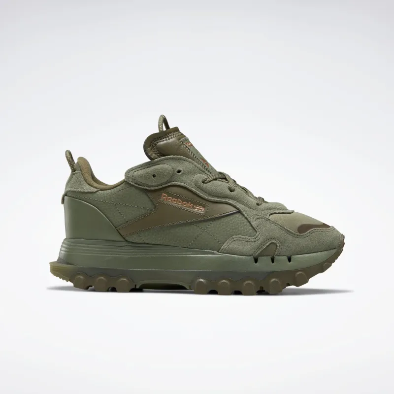 Reebok Footwear Women Cardi B Classic Leather Shoes Hungrn/Armygr/Golbro sold by Reebok