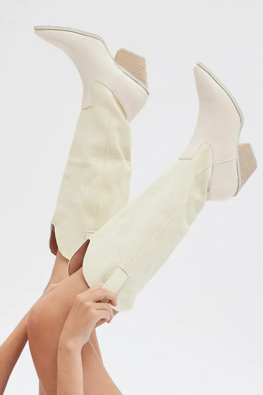 White Western Boots sold by Ally Fashion