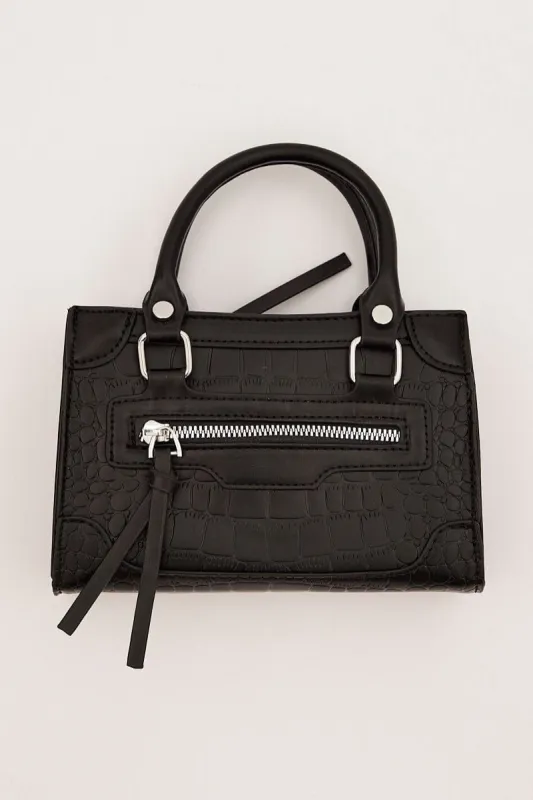 Black Crocodile Print Crossbody Bag sold by Ally Fashion