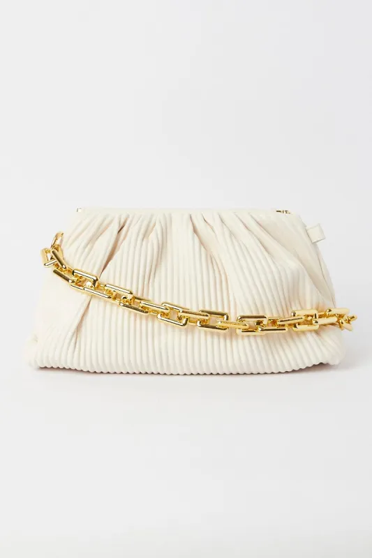 White Ruched Crossbody Bag sold by Ally Fashion