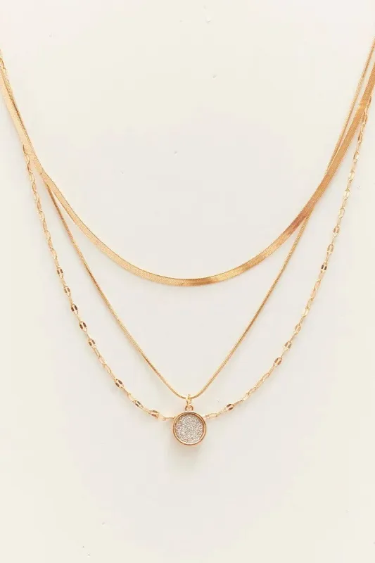 Metallic Layered Necklace sold by Ally Fashion