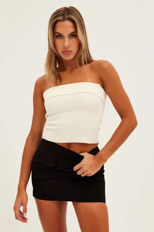 Black Low Rise Skirt Mini sold by Ally Fashion
