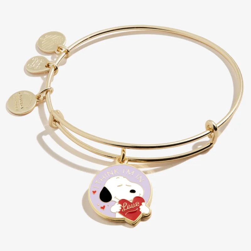 Peanuts™ Snoopy 'I Think I'm In Love' Charm Bangle sold by Alex and Ani