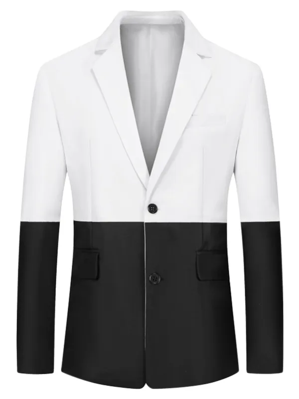 Men's Dress Slim Fit Blazer Color Block Button Formal Suit Sports Coat sold by Allegra K