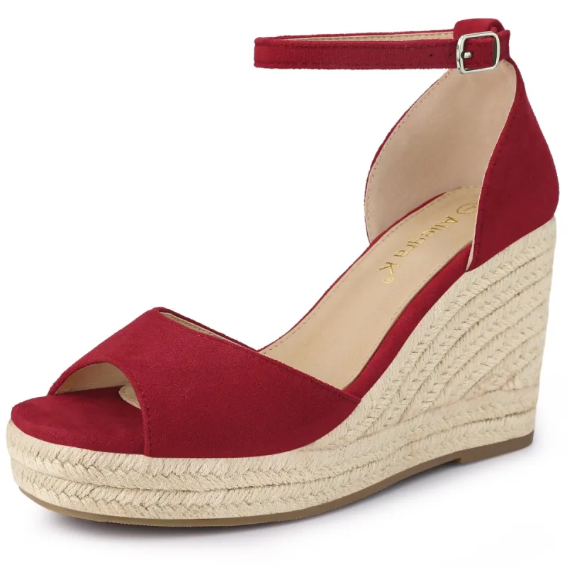 Women's Espadrille Platform Ankle Strap Wedge Heel Sandals sold by Allegra K