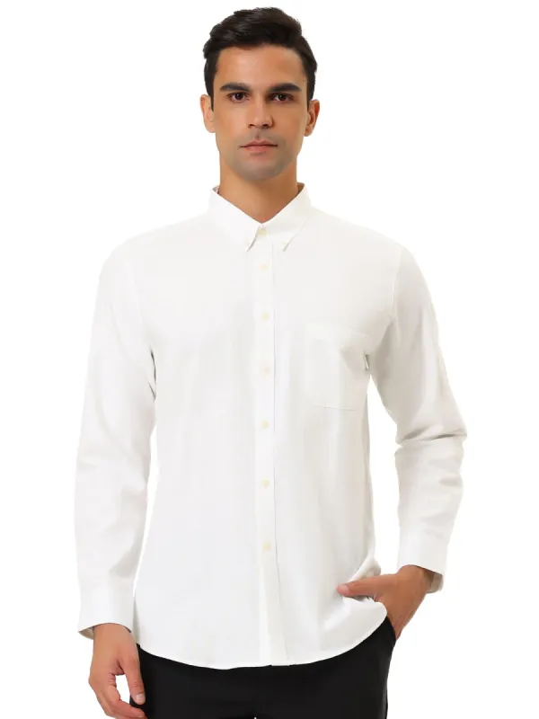 Men's Dress Shirt Long Sleeve Classic Solid Color Slim Fit Button Down Shirt sold by Allegra K