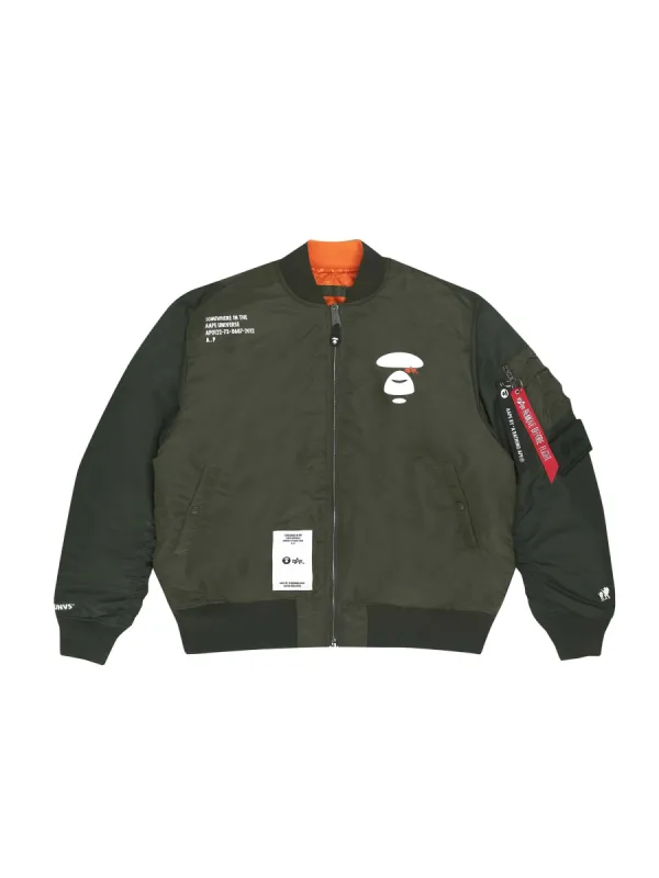 ジャケット・アウター A BATHING APE Reversible Ma-1 Jacket L Reversible ALPHA INDUSTRIES × BAPE MA-1 Bomber Jacket A