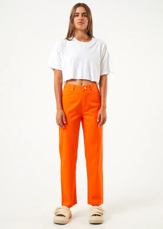 AFENDS Womens Shelby - Wide Leg Pant - Orange sold by Afends