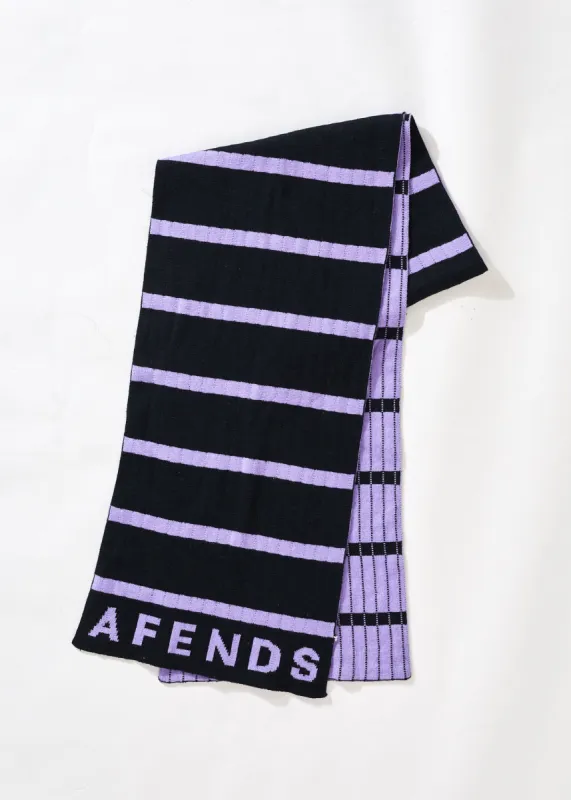 AFENDS Unisex Donnie - Knit Striped Scarf - Black sold by Afends