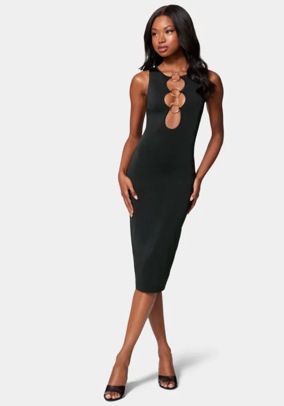 Ring Detail Midi Dress sold by Bebe