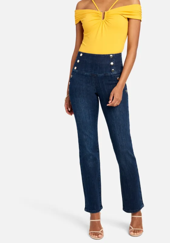 High Waist Straight Leg Jeans sold by Bebe