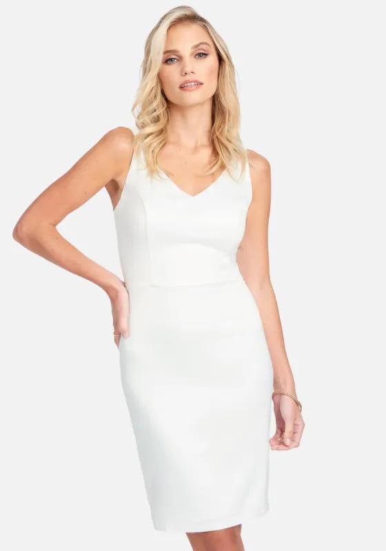 Zipper Back Detail Midi Dress sold by Bebe