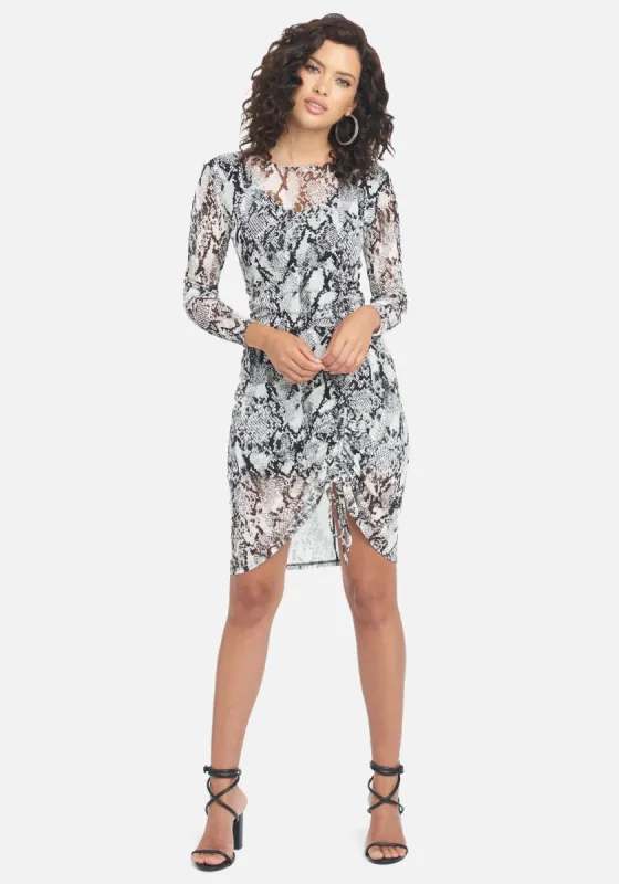 Snake Mesh Midi Dress sold by Bebe