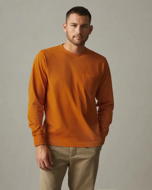 Heavyweight Pocket Tee Long Sleeve - Amber sold by American Giant