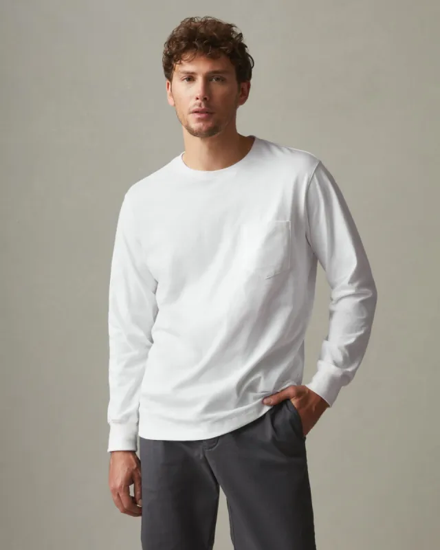 Heavyweight Pocket Tee Long Sleeve - White sold by American Giant