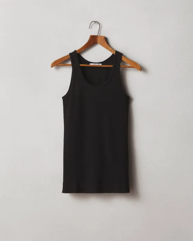 Women's Rib Tank - Black sold by American Giant