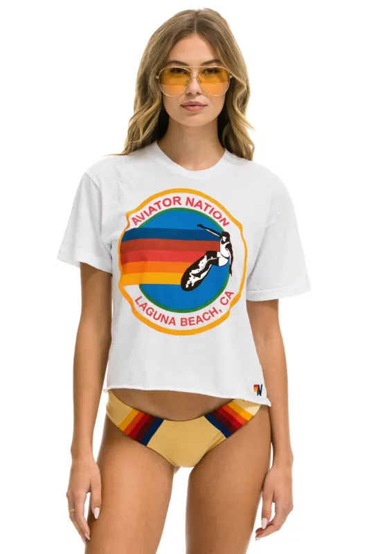 SIGNATURE LAGUNA BEACH BOYFRIEND TEE - WHITE sold by Aviator Nation
