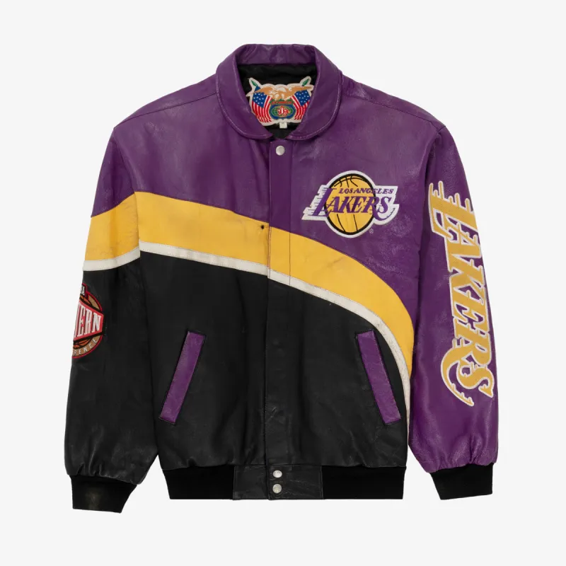 Los Angeles Lakers ジャケット Men's Los Angeles Lakers Starter Purple Captain Oxford Full