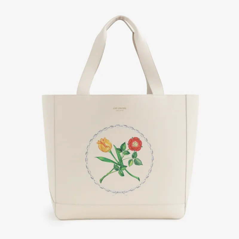 Printed Crest Leather Tote Bag sold by Aime Leon Dore