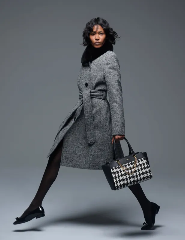 Belted Wrap Wool Coat With Fur Collar sold by Anne Klein
