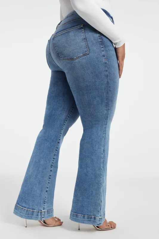 GOOD LEGS FLARE JEANS | INDIGO445 sold by Good American