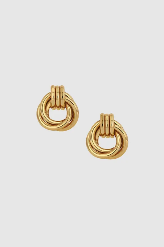 Triple Knot Earrings - Gold sold by Anine Bing