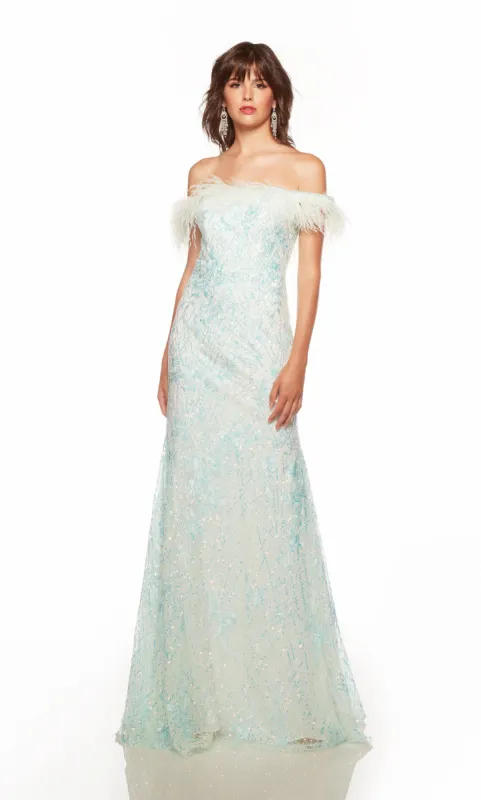 Formal Dress: 61406. Long, Off The Shoulder, Fit N Flare sold by Alyce Paris