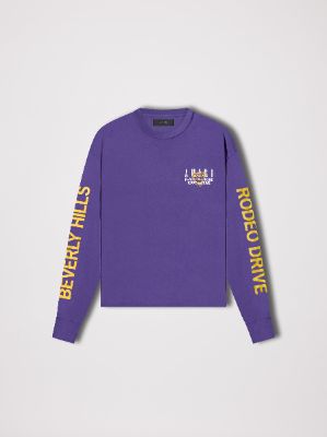 AMIRI EXCLUSIVE BEVERLY HILLS LONG SLEEVE TEE - BLACK / PURPLE sold by AMIRI
