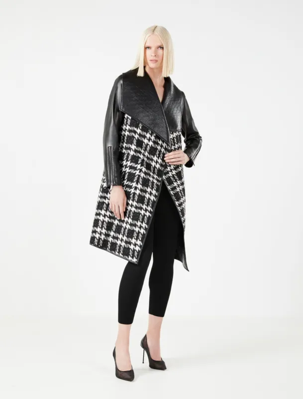 Faux Leather Collar Bonded Coat sold by BCBGMaxAzria