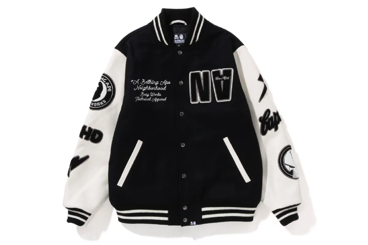 【 BAPE X NBHD 】VARSITY JACKET sold by Bape