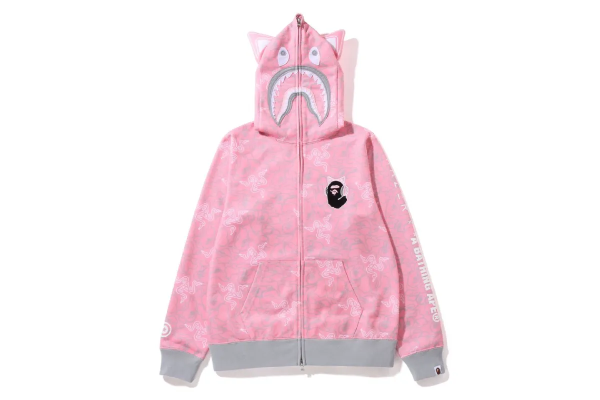 BAPE X RAZER 】NEON CAMO SHARK FULL ZIP HOODIE | Parallel