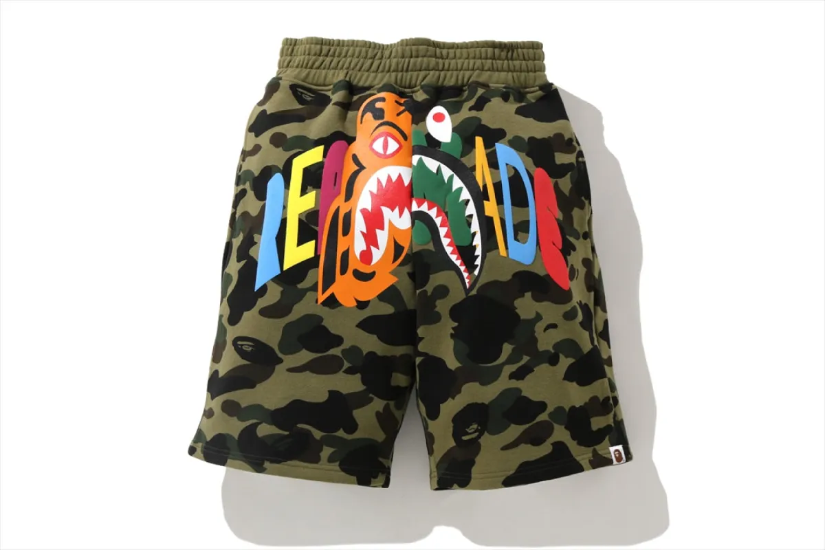 【 BAPE X READYMADE 】TIGER SHARK WIDE SWEAT SHORTS sold by Bape