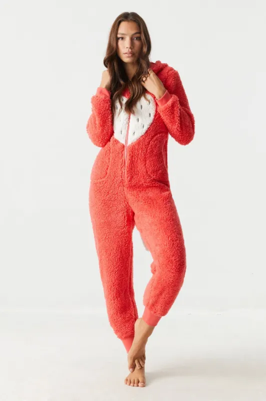 3D Fox Hood Sherpa Onesie sold by Charlotte Russe