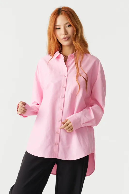 Oversized Poplin Shirt sold by Charlotte Russe