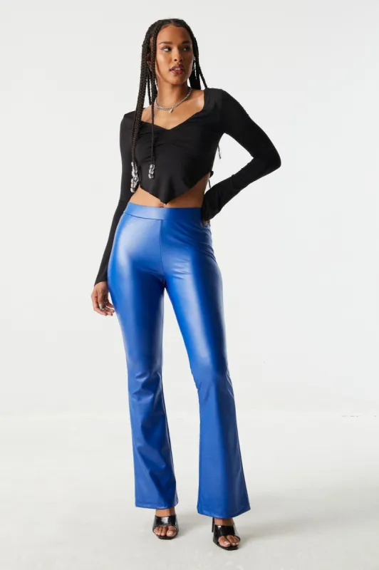 Faux-Leather Pull On Flare Pant sold by Charlotte Russe