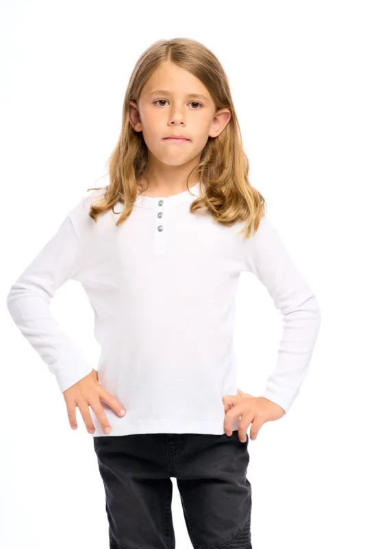 Boys Thermal Long Sleeve Henley sold by Chaser