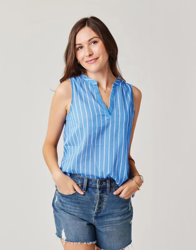 Dylan Tank: Bluebay Stripe sold by Carve Designs