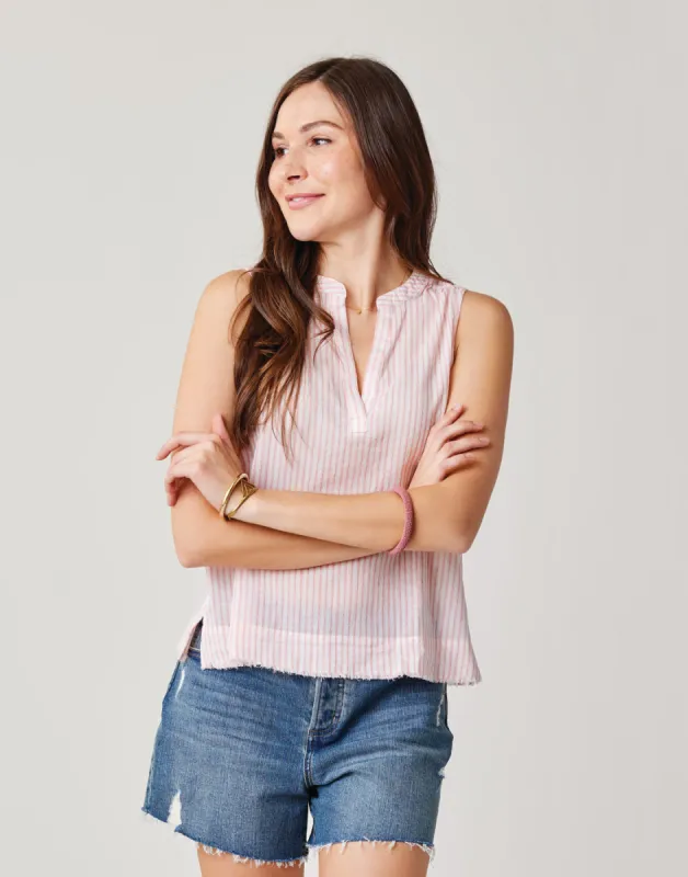 Dylan Tank: Grapefruit Milos Stripe sold by Carve Designs