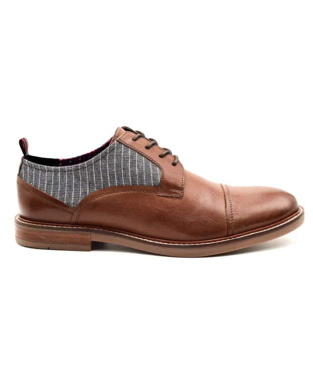 Birk Leather/Textile Cap-Toe Lace-Up Shoe - Brown sold by Ben Sherman