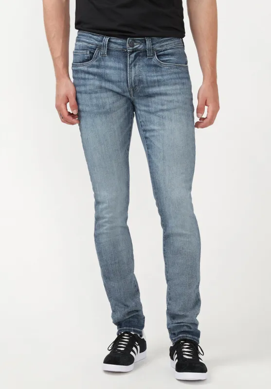 Skinny Max Men's Jeans in Whiskered and Contrasted Light Blue - BM22590 sold by Buffalo David Bitton