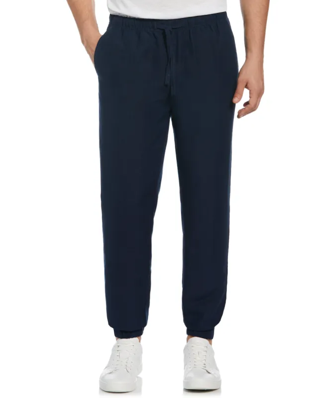 Linen Blend Drawstring Jogger Pant sold by Cubavera