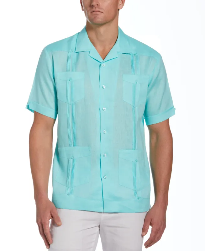 100% Linen Classic Guayabera Shirt - Short Sleeve sold by Cubavera