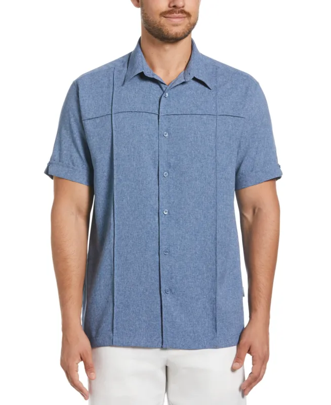Two-Tone Cross Tuck Chambray Shirt sold by Cubavera