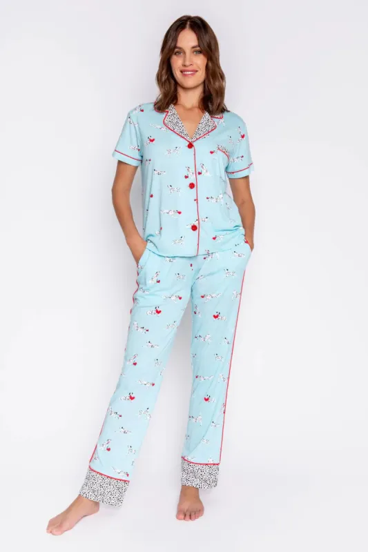 PJ Salvage Puppy Love Dalmation PJ Set - Aqua sold by Boutique with Grace