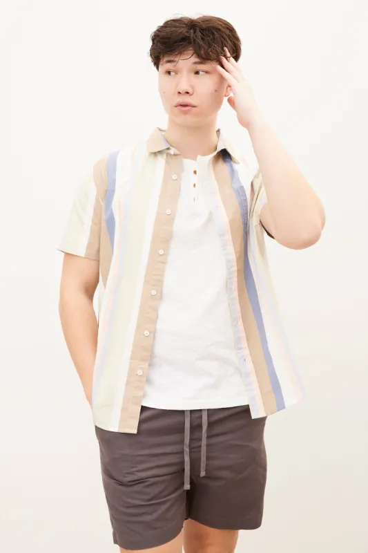 Lucky Brand Poplin Striped Short Sleeve Shirt sold by Bluenotes
