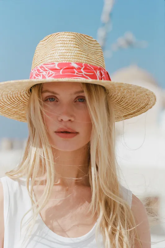 Joanna Hat - Honey/Aloha Red sold by Brixton